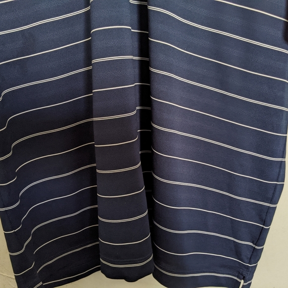 Nike Golf Dri Fit Mens Blue/White Striped Short Sleeve Polo XL - Picture 3 of 5